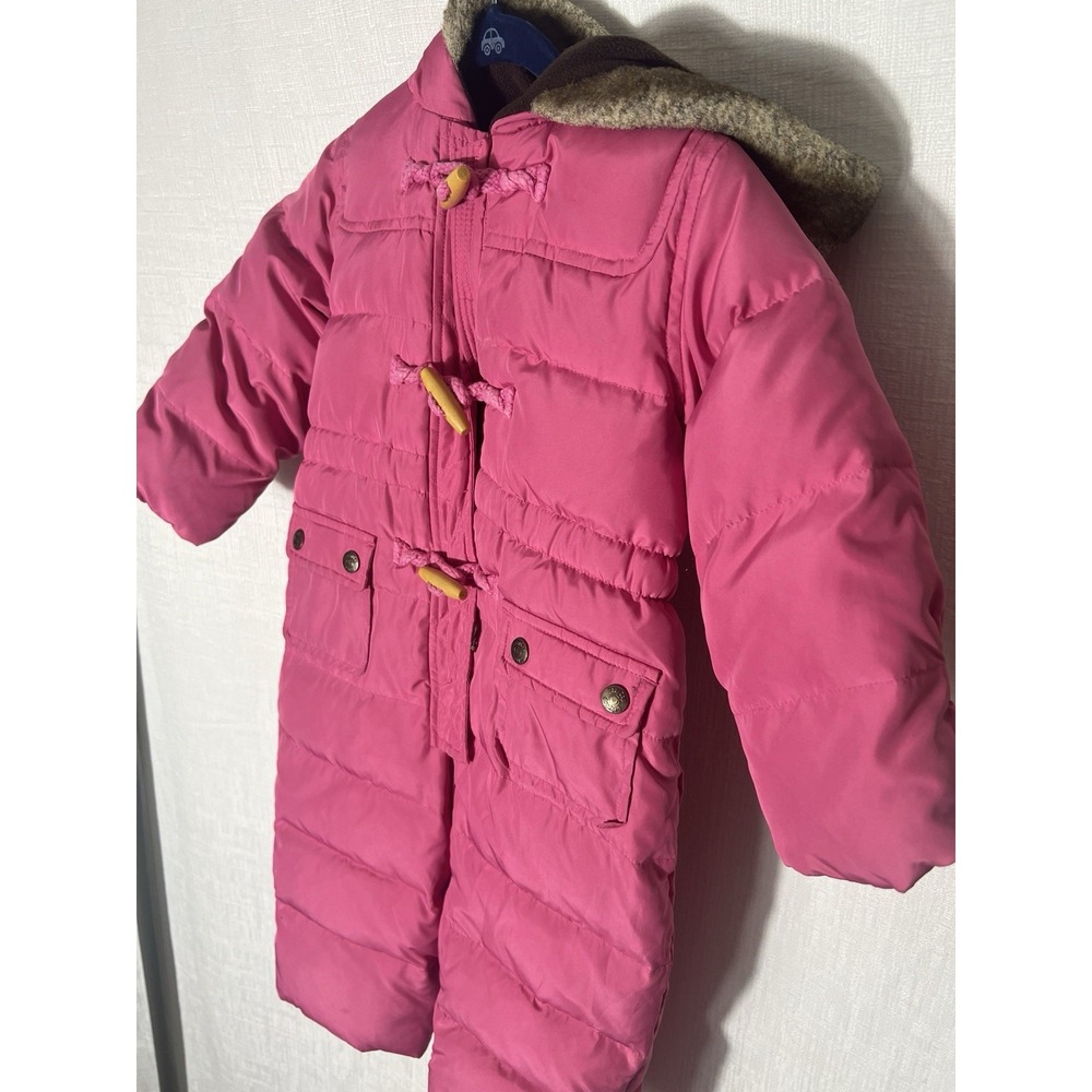 Baby Gap Girls Pink Snowsuit Bunting Hooded Fleece Lined Down  18 To 24 Months